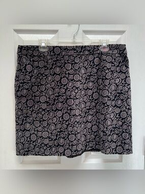 Boden Cotton Velvet Mini Skirt Floral Design Size 12